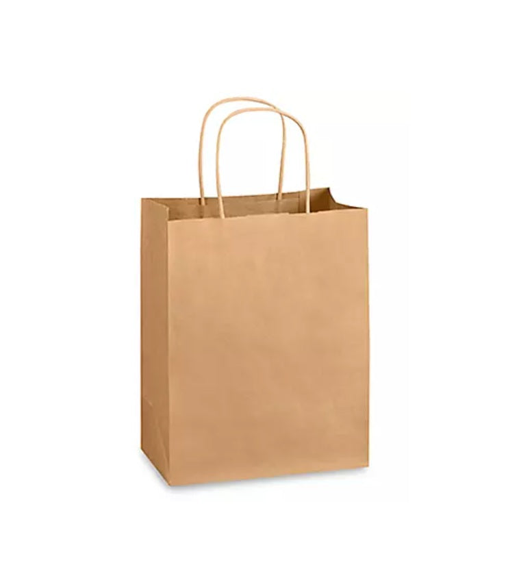 BROWN PAPER BAGS WITH HANDLE 12x7x12 250 CT