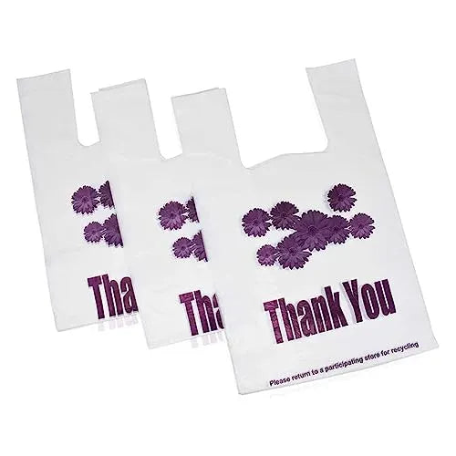 DEMAYA Plastic T-Shirt Bags – Bulk Pack Disposable Grocery, Retail & Takeout Bags