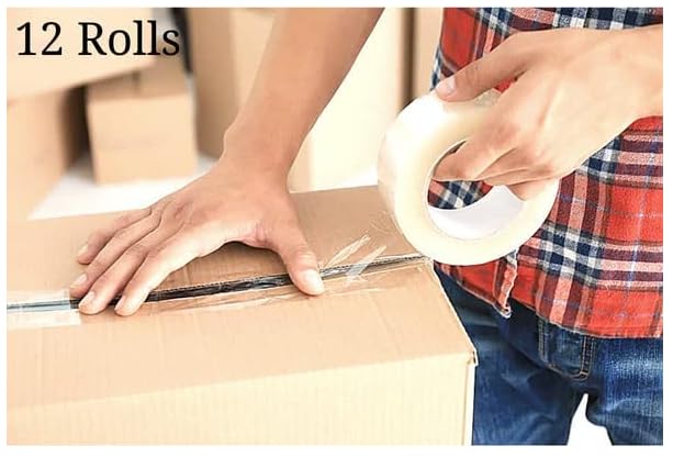 Wonder-555 Clear Packaging Tape – Heavy-Duty Self-Adhesive, 2 In x 200 Yards – 6 Rolls