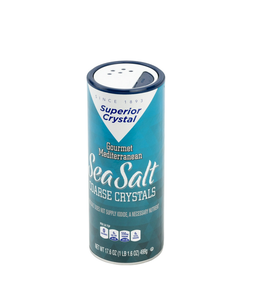 Superior Crystal Sea Salt, Coarse Crystals – 17.6 oz Shaker