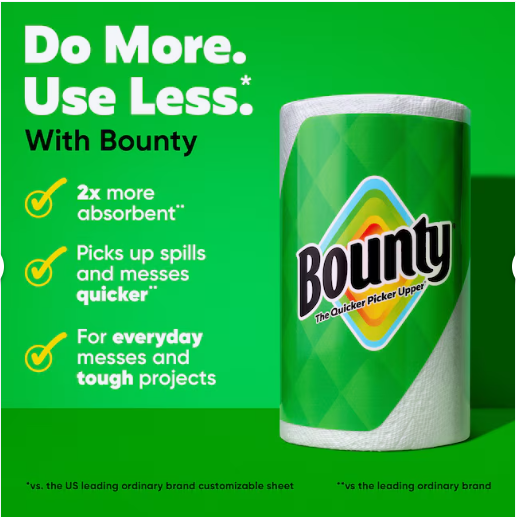 Bounty Select-A-Size Paper Towels – 2-Ply Ultra Absorbent Kitchen & Household Cleaning Rolls