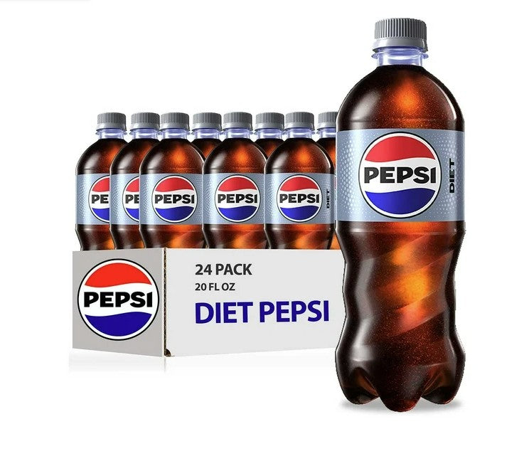 DIET PEPSI, ZERO SUGAR COLA, 20 OZ BOTTLES (24 PACK)