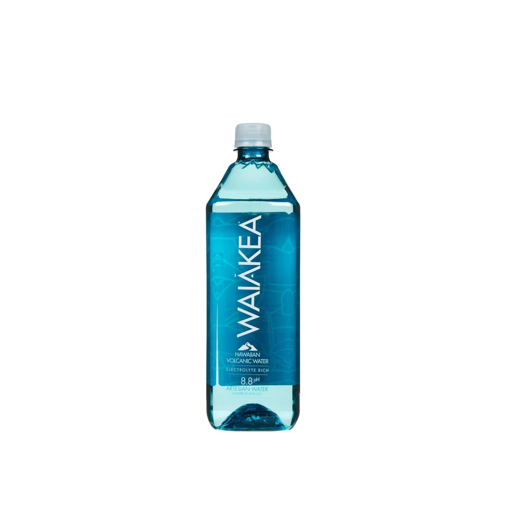 Waiakea Hawaiian Volcanic Water – Naturally Alkaline, 33.8 Fl Oz Bottles – 12 Pack