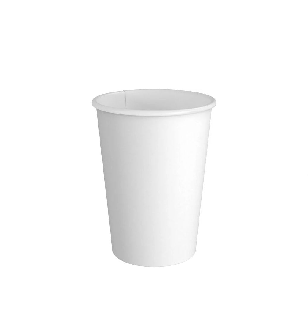 Paper Cups – Plain White, Single Wall, 8 oz – 1,000 Count Bulk Pack