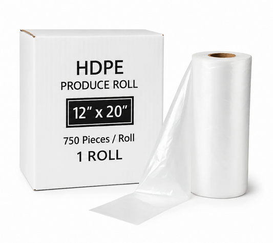 DEMAYA HDPE Clear Produce Bags, 12" x 20" – Heavy-Duty Disposable Food & Grocery Storage Bags
