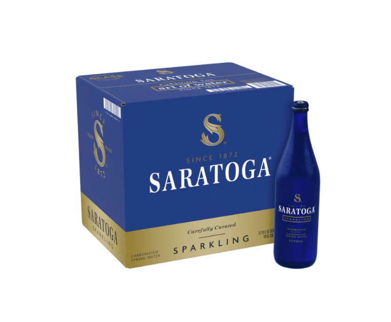 Saratoga Sparkling Water – 28 Oz Premium Glass Bottles – 12 Pack