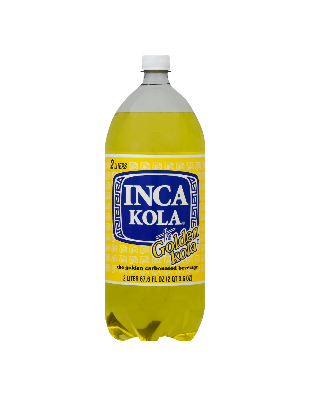 INCA KOLA GOLDEN SODA, PERUVIAN SOFT DRINK, 2 LITER BOTTLES (PACK OF 8)