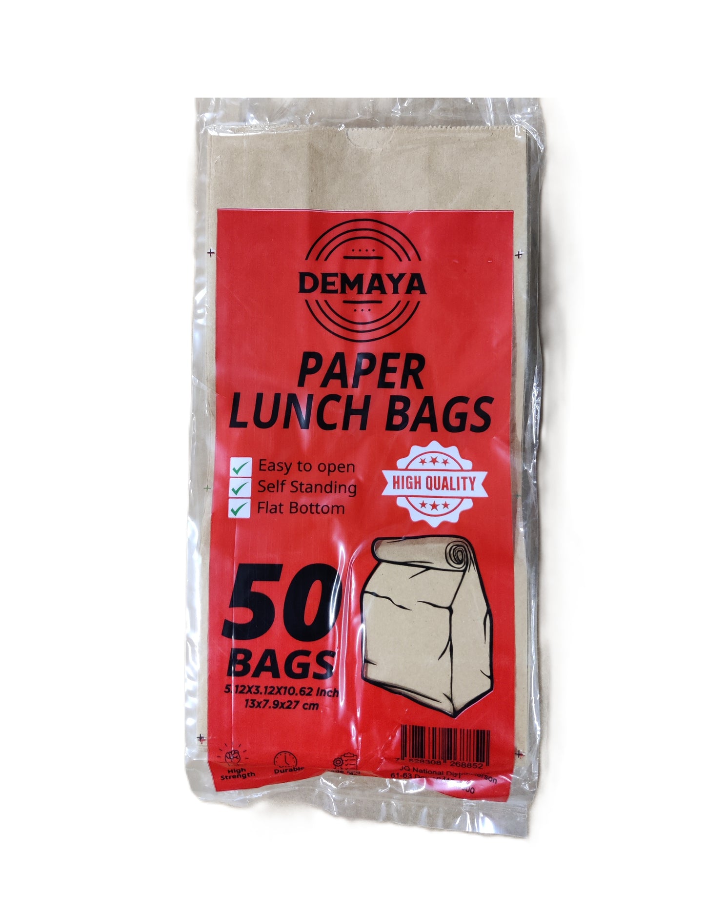 Brown Paper Lunch Bag #4 – 50ct (Pack of 10) – Total 500 Bags