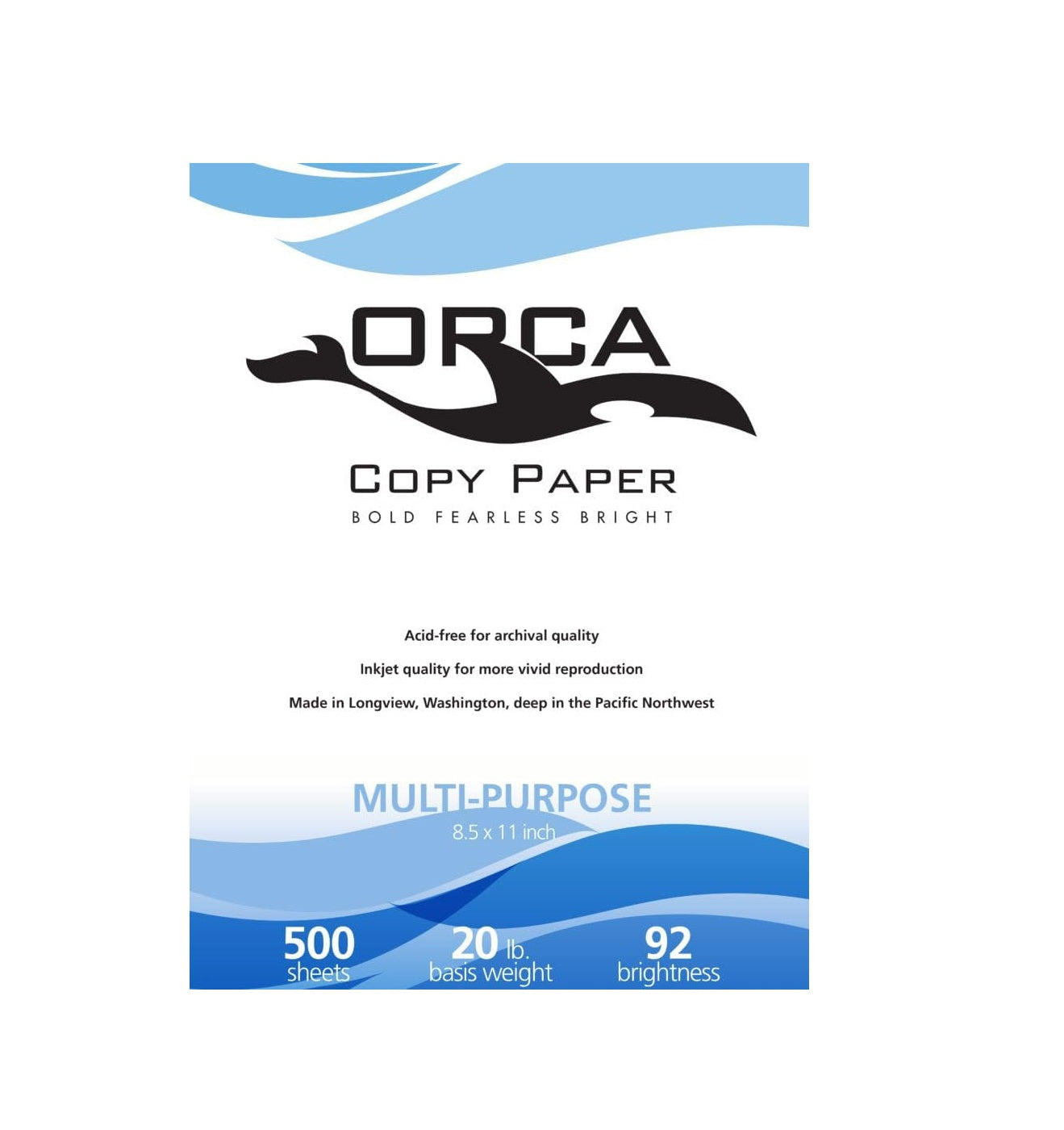 ORCA BASICS MULTIPURPOSE COPY PAPER, 8.5 X 11 IN, 1,500 SHEETS (3 PACK)