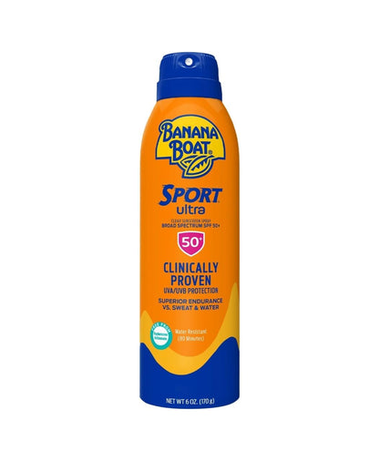 Banana Boat Sport Sunscreen Spray SPF 50+, PowerStay Technology, 6 oz (3 Pack) – UVA/UVB Protection, Water & Sweat Resistant