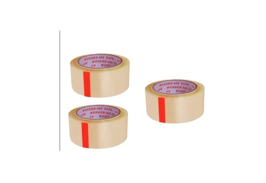 Wonder-555 Clear Packaging Tape – Heavy-Duty Self-Adhesive, 2 In x 200 Yards – 6 Rolls