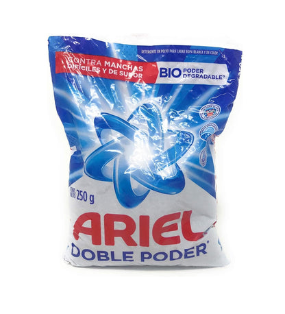 ARIEL DOUBLE POWER DETERGENT POWDER – LAUNDRY DETERGENT – 250 G 8.8 OZ EACH – 4 PACK