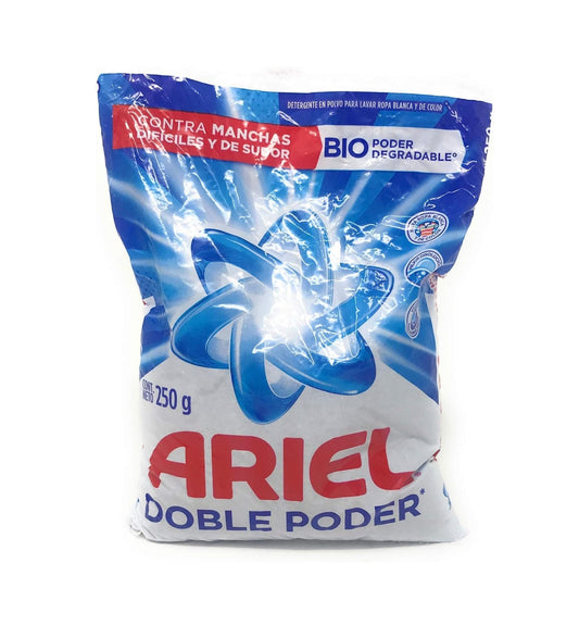ARIEL DOUBLE POWER DETERGENT POWDER – LAUNDRY DETERGENT – 250 G 8.8 OZ EACH – 4 PACK