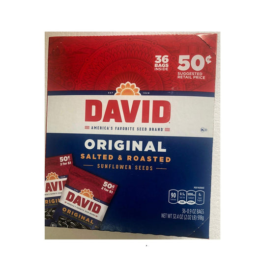 DAVID SUNFLOWER SEEDS, ORIGINAL FLAVOR (36 COUNT)