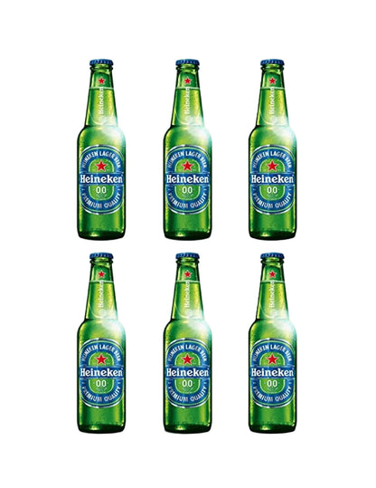 HEINEKEN 0.0 NON-ALCOHOLIC PREMIUM LAGER, ZERO ALCOHOL, 11 OZ BOTTLES (PACK OF 6)