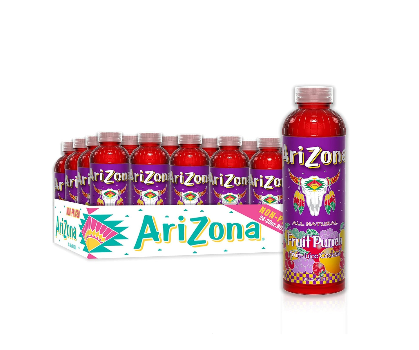 ARIZONA FRUIT PUNCH JUICE DRINK – 20 FL OZ BOTTLES – PACK OF 24