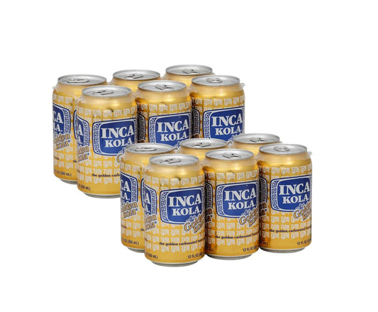 INCA KOLA GOLDEN CARBONATED SODA, PERUVIAN SOFT DRINK, 12 OZ CANS (12 PACK)