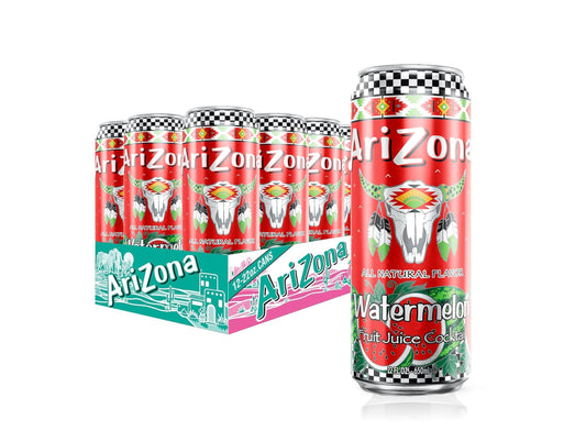 ARIZONA WATERMELON FRUIT JUICE COCKTAIL – 22 FL OZ BIG CANS – PACK OF 12