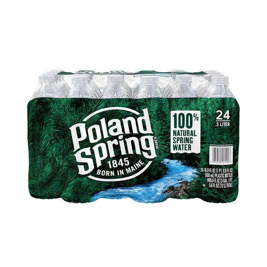 POLAND SPRING 100% NATURAL SPRING WATER, 16.9 FL OZ BOTTLES (24 PACK)