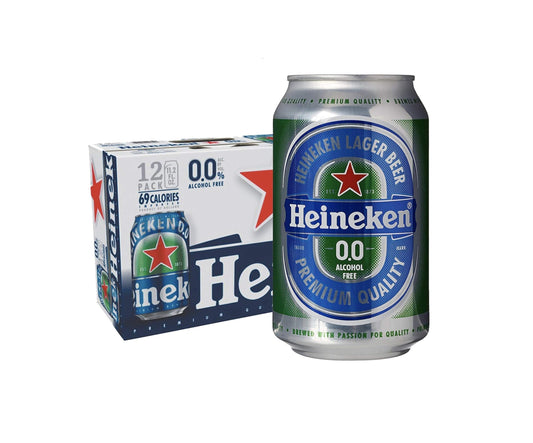 HEINEKEN 0.0 NON-ALCOHOLIC BEER, ZERO ALCOHOL, 11.2 FL OZ BOTTLES (PACK OF 12)