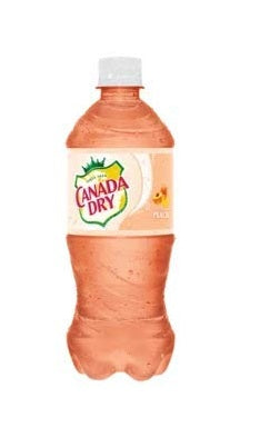CANADA DRY PEACH SODA – 20 FL OZ BOTTLES – PACK OF 24