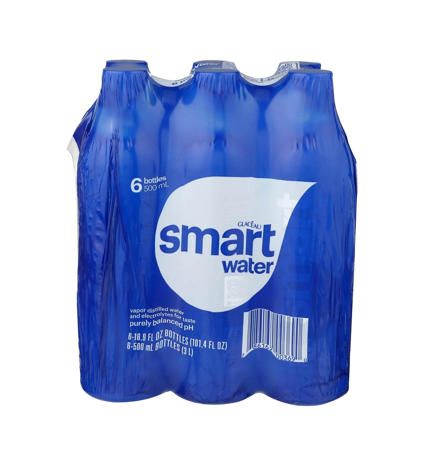GLACEAU SMARTWATER VAPOR-DISTILLED WATER, 16.9 FL OZ BOTTLES (6 PACK)