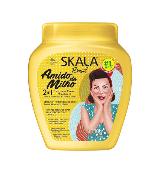 Skala Expert Corn Starch 2-In-1 Treatment Cream – Hydrating And Anti-Frizz, 1 Kg (33.81 Oz)