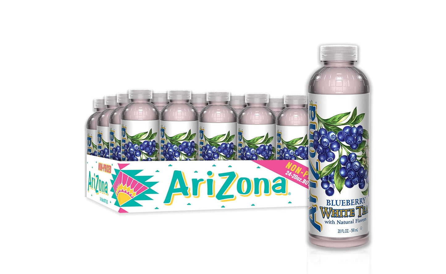 ARIZONA BLUEBERRY WHITE TEA – 20 FL OZ BOTTLES – PACK OF 24