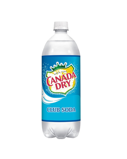 CANADA DRY CLUB SODA – 1 LITER BOTTLES – PACK OF 12