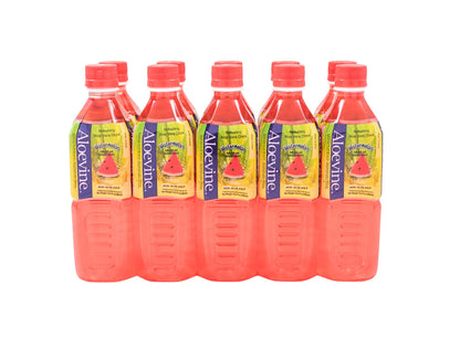 ALOEVINE ALOE VERA WATERMELON DRINK 16.9 FL OZ – WITH ALOE CHUNKS – 10 PACK
