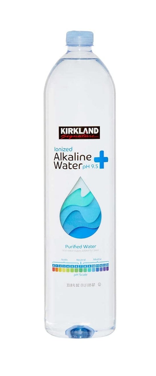 KIRKLAND SIGNATURE ALKALINE WATER, PH 9.5+, 33.8 FL OZ BOTTLES (18 PACK)