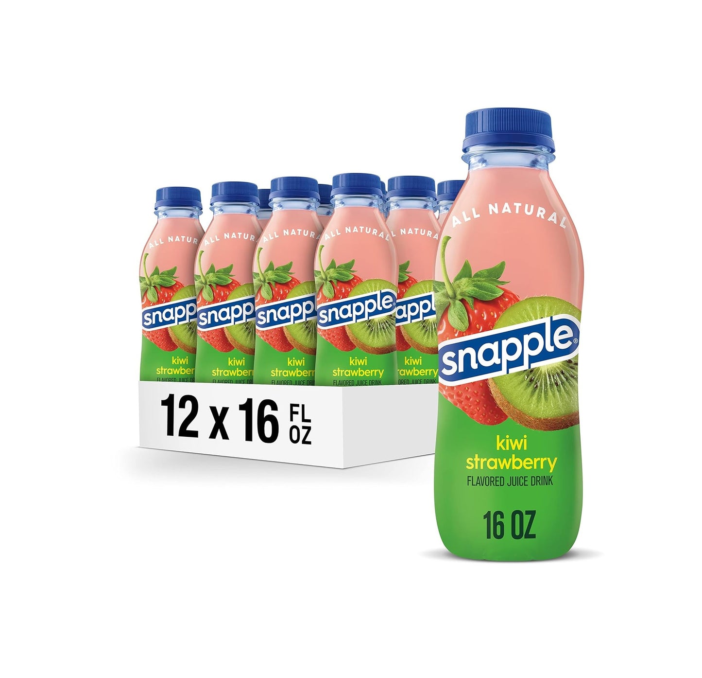 Snapple Kiwi Strawberry Juice Drink – Made With Real Juice, 16 Fl Oz Bottles – 12 Pack