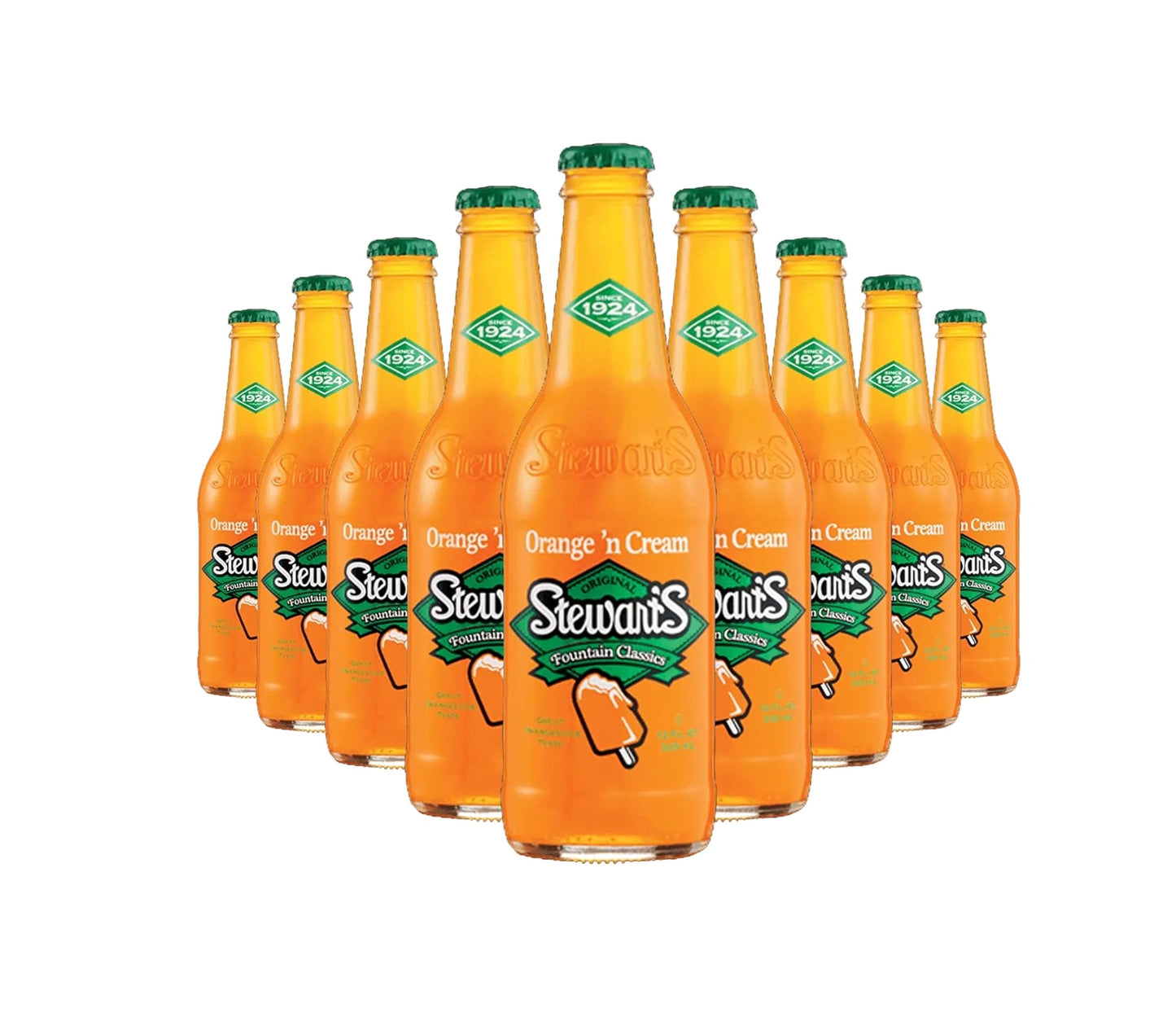 Stewart’s Orange & Cream Soda, 12 fl oz Glass Bottles (Pack of 12)