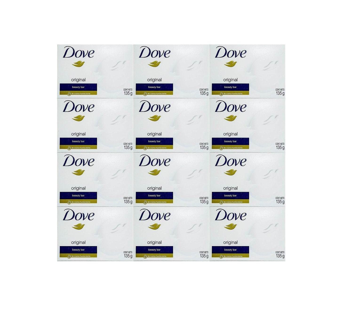 DOVE WHITE BEAUTY BAR, 1/4 MOISTURIZING CREAM, 4.75 OZ 135 G BARS (12 COUNT)