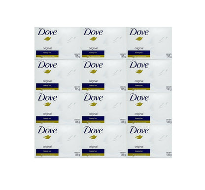 DOVE WHITE BEAUTY BAR, 1/4 MOISTURIZING CREAM, 4.75 OZ 135 G BARS (12 COUNT)