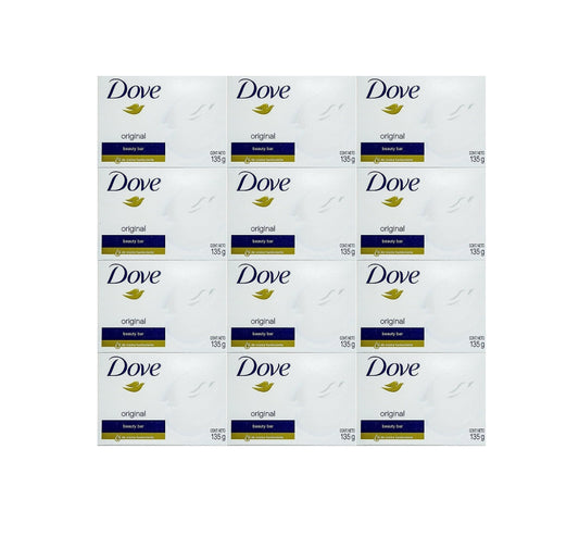 DOVE WHITE BEAUTY BAR, 1/4 MOISTURIZING CREAM, 4.75 OZ 135 G BARS (12 COUNT)