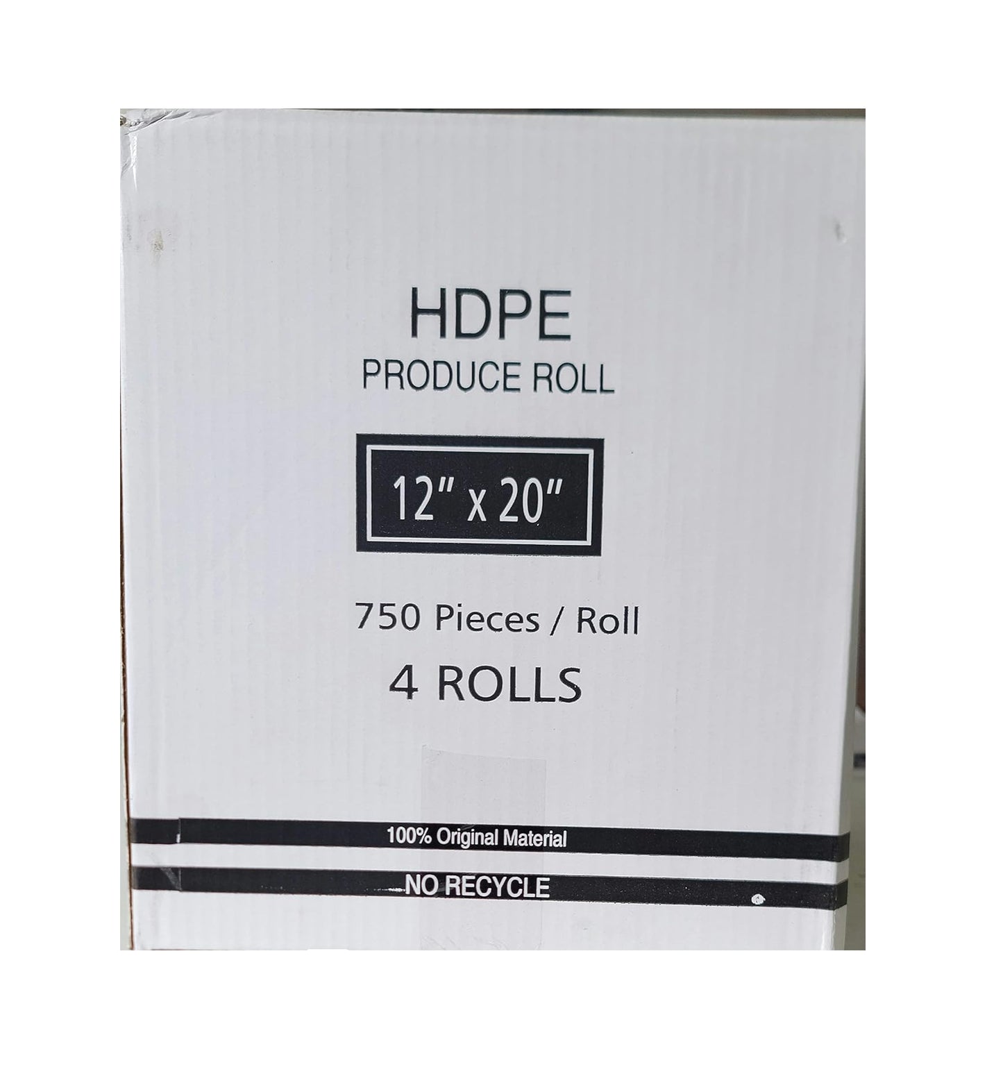 HDPE CLEAR  PRODUCE BAGS, 12 X 20, 750 COUNT PER ROLL (4 ROLLS)