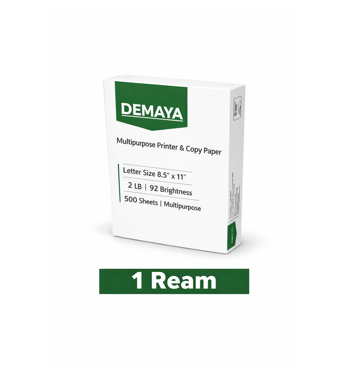 Demaya Multi-Use Printer & Copy Paper, Letter Size (8.5" x 11"), 92 Brightness, White Multipurpose Office Paper for Printer, Copier, Inkjet & Laser Printing