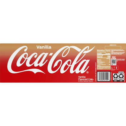 COCA COLA VANILLA SODA – 12 FL OZ CANS – PACK OF 12