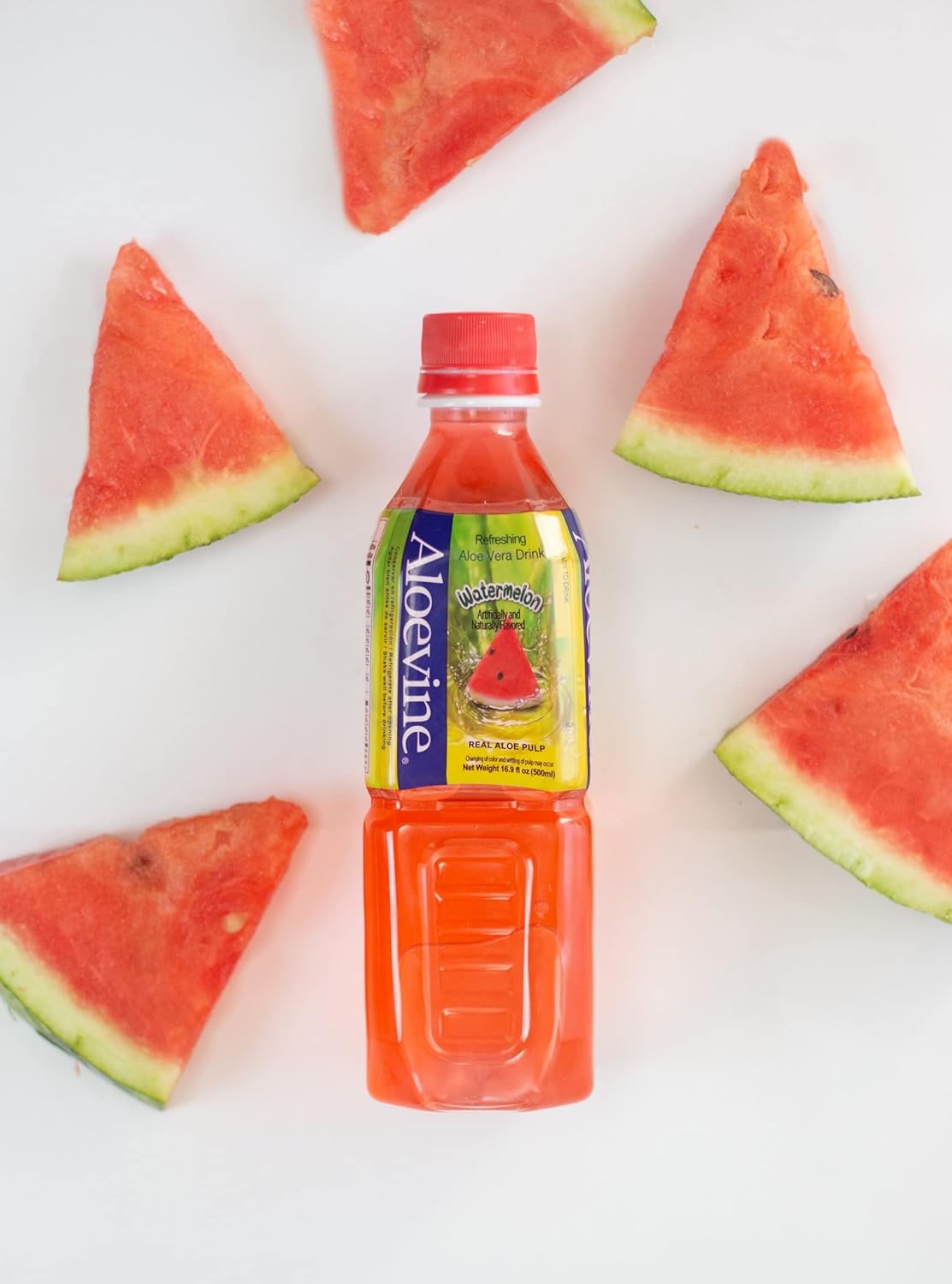 ALOEVINE ALOE VERA WATERMELON DRINK 16.9 FL OZ – WITH ALOE CHUNKS – 10 PACK