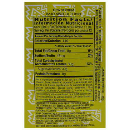 INCA KOLA GOLDEN CARBONATED SODA, PERUVIAN SOFT DRINK, 12 OZ CANS (12 PACK)