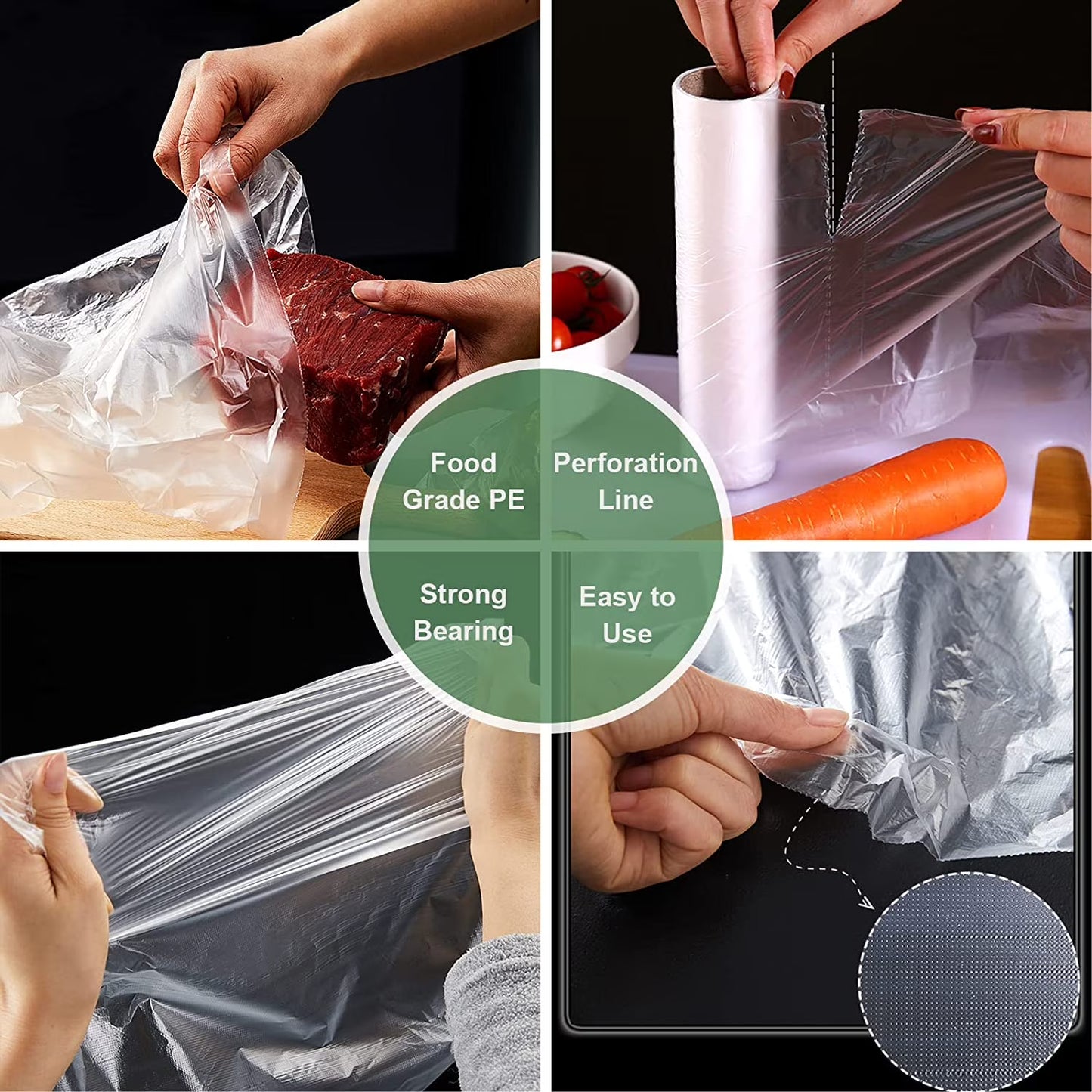 DEMAYA HDPE Clear Produce Bags, 12" x 20" – Heavy-Duty Disposable Food & Grocery Storage Bags
