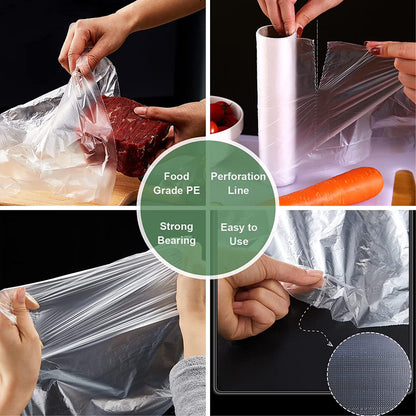 DEMAYA HDPE Clear Produce Bags, 12" x 20" – Heavy-Duty Disposable Food & Grocery Storage Bags