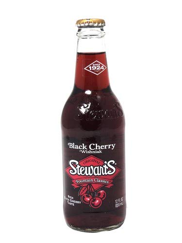 Stewart's Original Black Cherry Wishniak Soda, 12 oz Glass Bottles (Pack of 6, Total 72 oz)