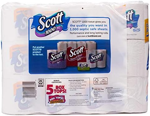 Scott 1000 Sheets Per Roll Toilet Paper, 36 Rolls – Long-Lasting Bath Tissue