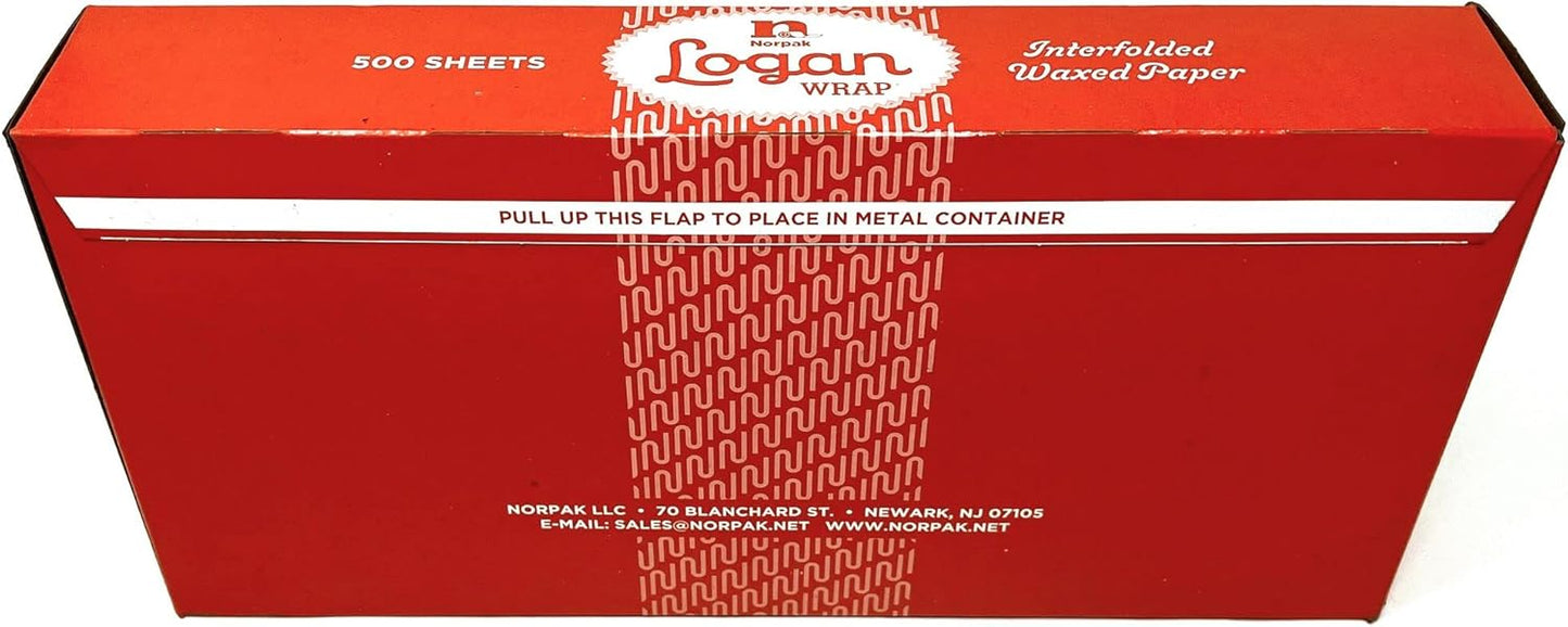 LOGAN INTERFOLDED DRY WAX PAPER, GREASE-PROOF, 12 X 10.75 IN, 500 COUNT