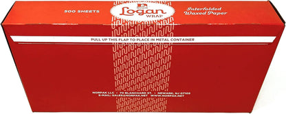 LOGAN INTERFOLDED DRY WAX PAPER, GREASE-PROOF, 12 X 10.75 IN, 500 COUNT