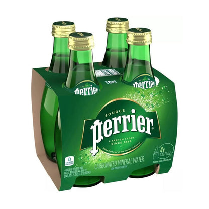 PERRIER SPARKLING NATURAL MINERAL WATER, 11 OZ GLASS BOTTLES (PACK OF 12)