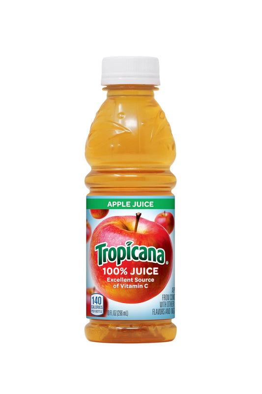 Tropicana 100% Apple Juice – No Added Sugar, 10 Fl Oz Bottles – 24 Pack