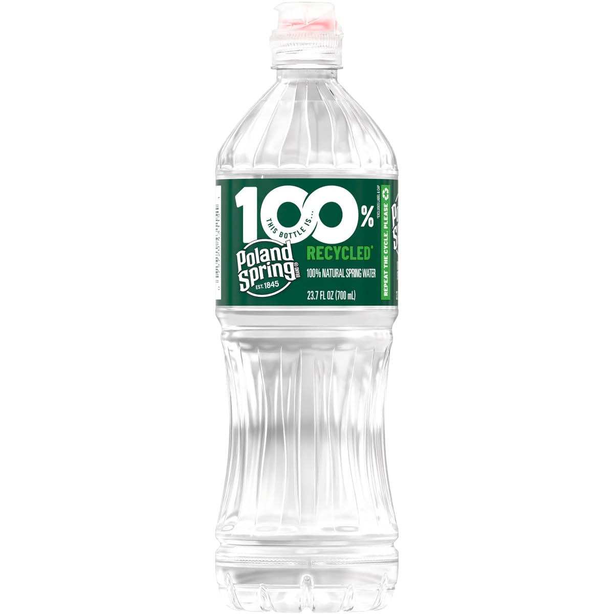 POLAND SPRING 100% NATURAL SPRING WATER, SPORT BOTTLES, 23.7 FL OZ (PACK OF 24)